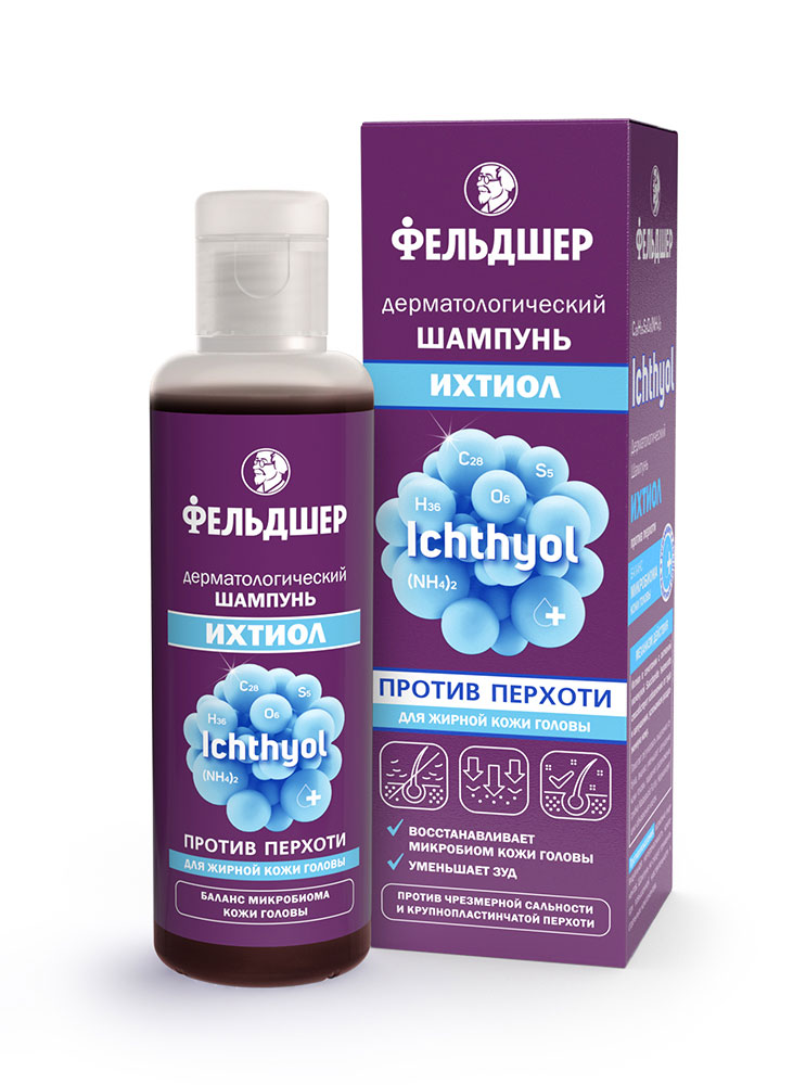 Dermatological shampoo Ichthyol against dandruff Feldsher - narodkosmetika.com