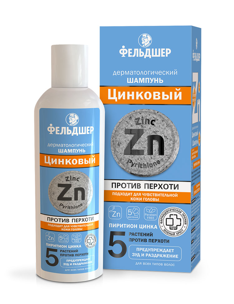 Dermatological zinc shampoo Feldsher - narodkosmetika.com