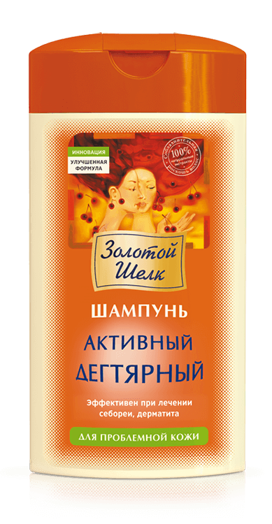 Active tar shampoo for problem skin Zolotoy Shelk - narodkosmetika.com