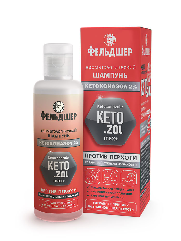 Dermatological shampoo Ketoconazole 2% anti-dandruff Feldsher - narodkosmetika.com