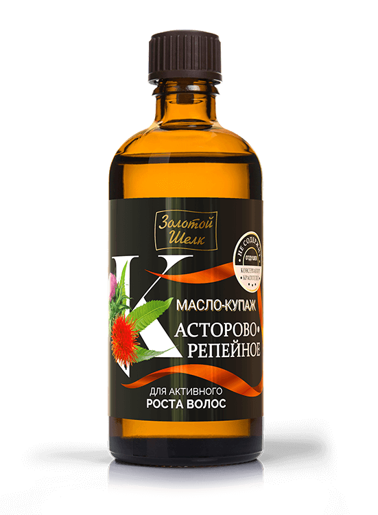 Castor-burdock oil blend for active hair growth Zolotoy Shelk - narodkosmetika.com